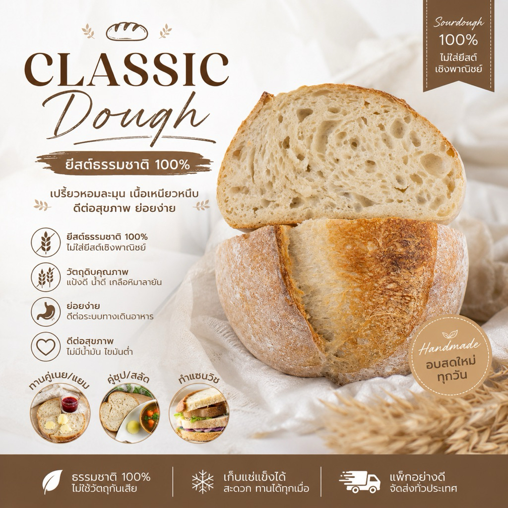 พรีออเดอร์ sourdough (classic dough🍞✨)