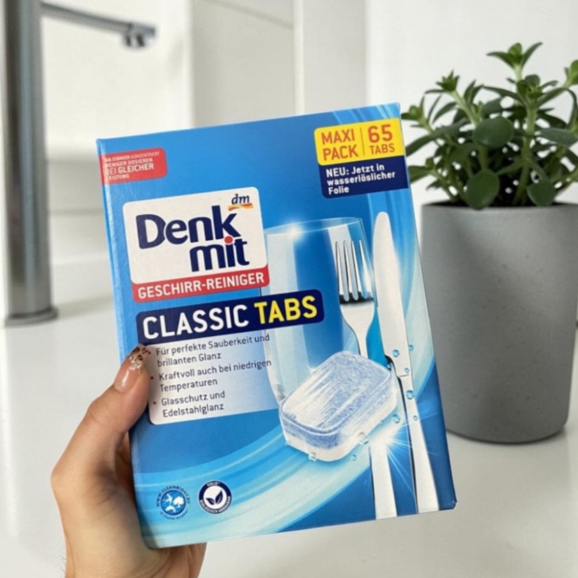 DenkMit Dishwasher Cube 65เม็ด ก้อนล้างจาน สำหรับเครื่องล้างจาน ล้างคราบมันได้สะอาด​ เม็ดล้างจาน