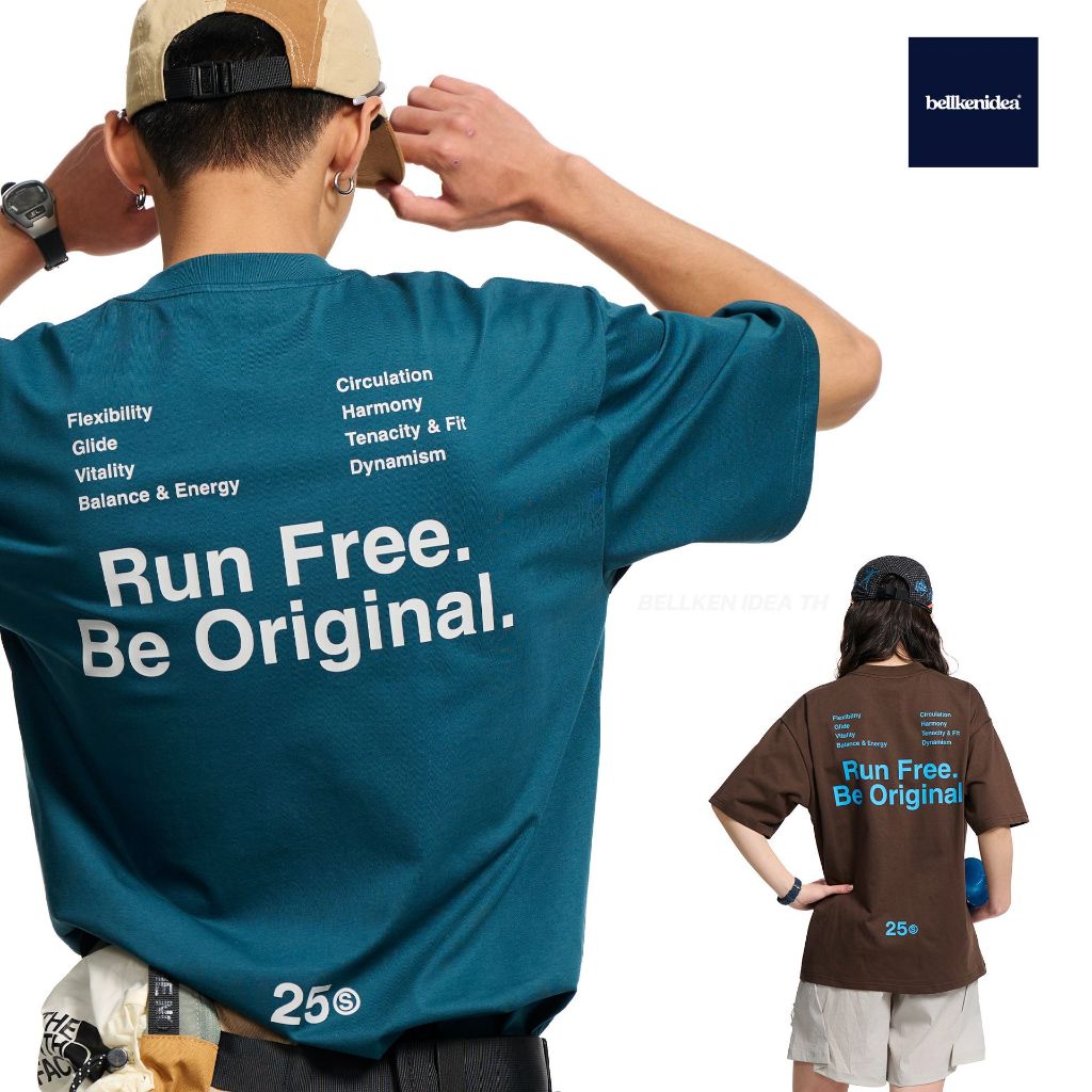 BELLKEN RUN FREE TEE เสื้อวิ่ง เสื้อกีฬา ผ้า ICE FABRIC ใส่สบาย ระบายความร้อน กันUV UNISEX