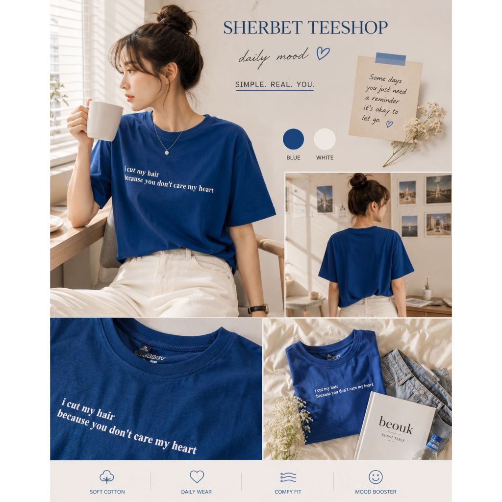 *พร้อมส่ง🏷️/ เสื้อยืด I cut my hair |sherbet.teeshop