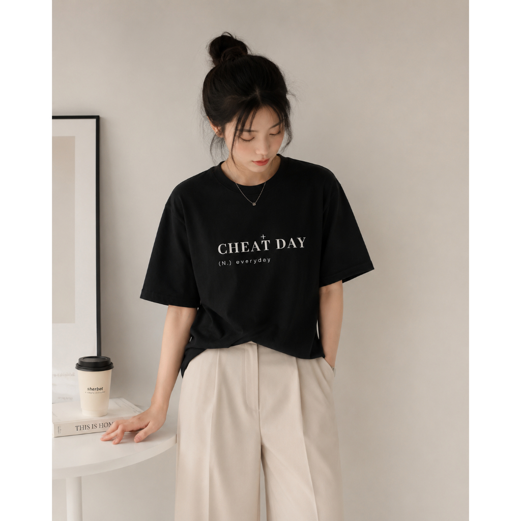 sherbettee | เสื้อยืด ลาย cheat day(everyday)