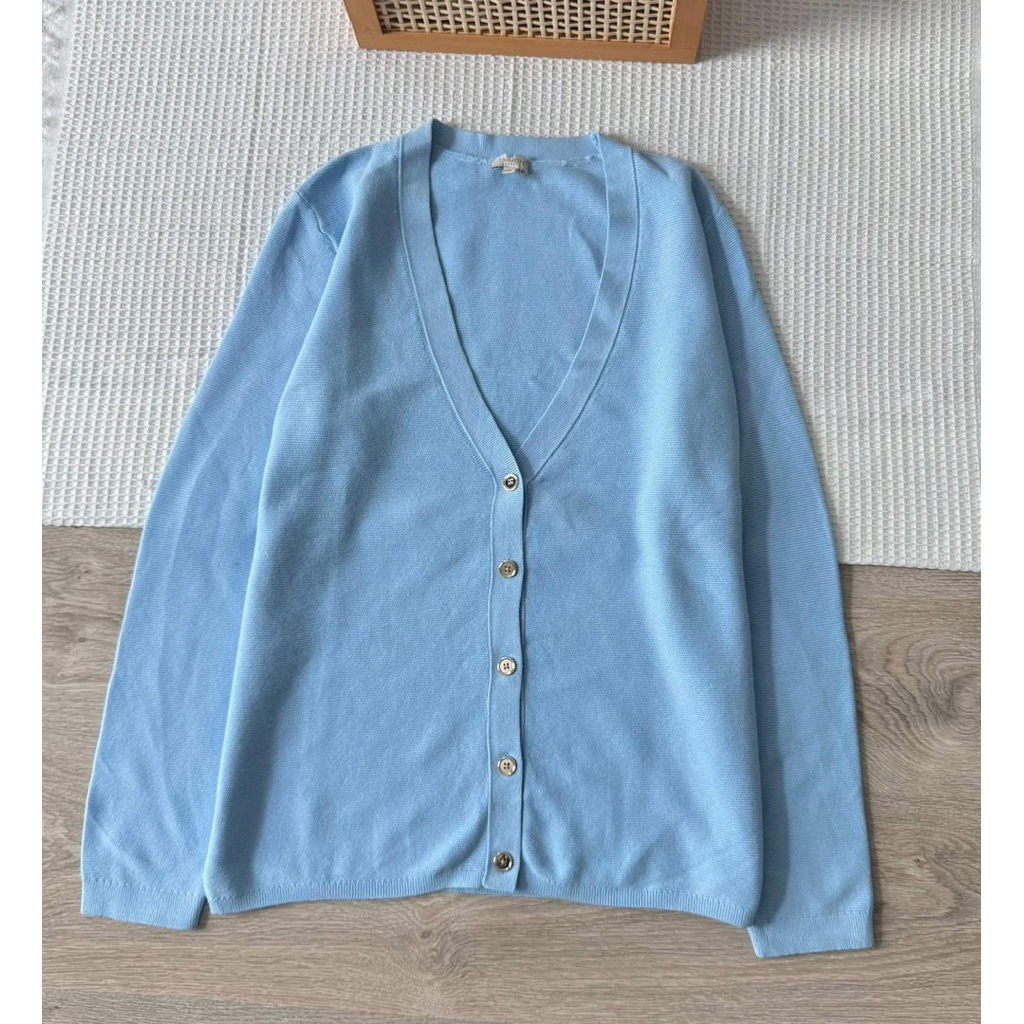 TALBOTS เสื้อคลุม สีฟ้าอ่อนเนื้อผ้านิ่มยืด ใส่คลุมกันแดด คลุมทำงานห้องแอร์ ผ้าดีค่ะ