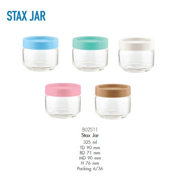 โหลแก้ว ฝาไม้ Ocean Stax Jar แพ็ก - 6 ใบ | โหลแก้วใส่อาหาร โหลเก็บของอเนกประสงค์