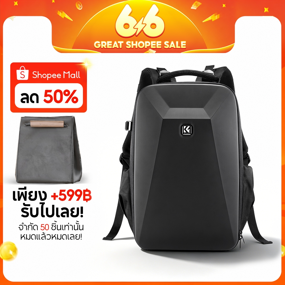 K&F CONCEPT กระเป๋ากล้อง Hard Shell Camera Backpack Waterproof 22L สำหรับกล้อง2ตัว+เลนส์หลายตัว