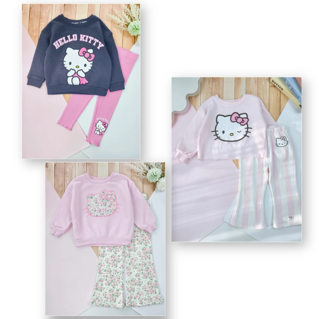 amilybabyshop : ชุดเด็กแรกเกิด-สิบขวบ 🌈ชุดเซต เสื้อ+กางเกง🧸Hello Kitty🧸แพทเทินใหญ่นะคะ ผ้านุ่มๆ มีบุขนสำลีด้านใน❤️