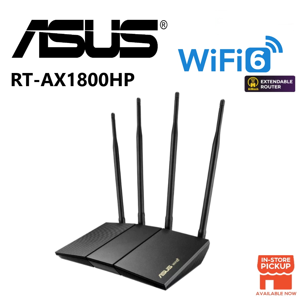 ROUTER (เร้าเตอร์) ASUS (RT-AX1800HP-V2) DUAL BAND WIFI 6 รองรับ AiMesh การเล่นเกมและการสตรีมมิ่ง