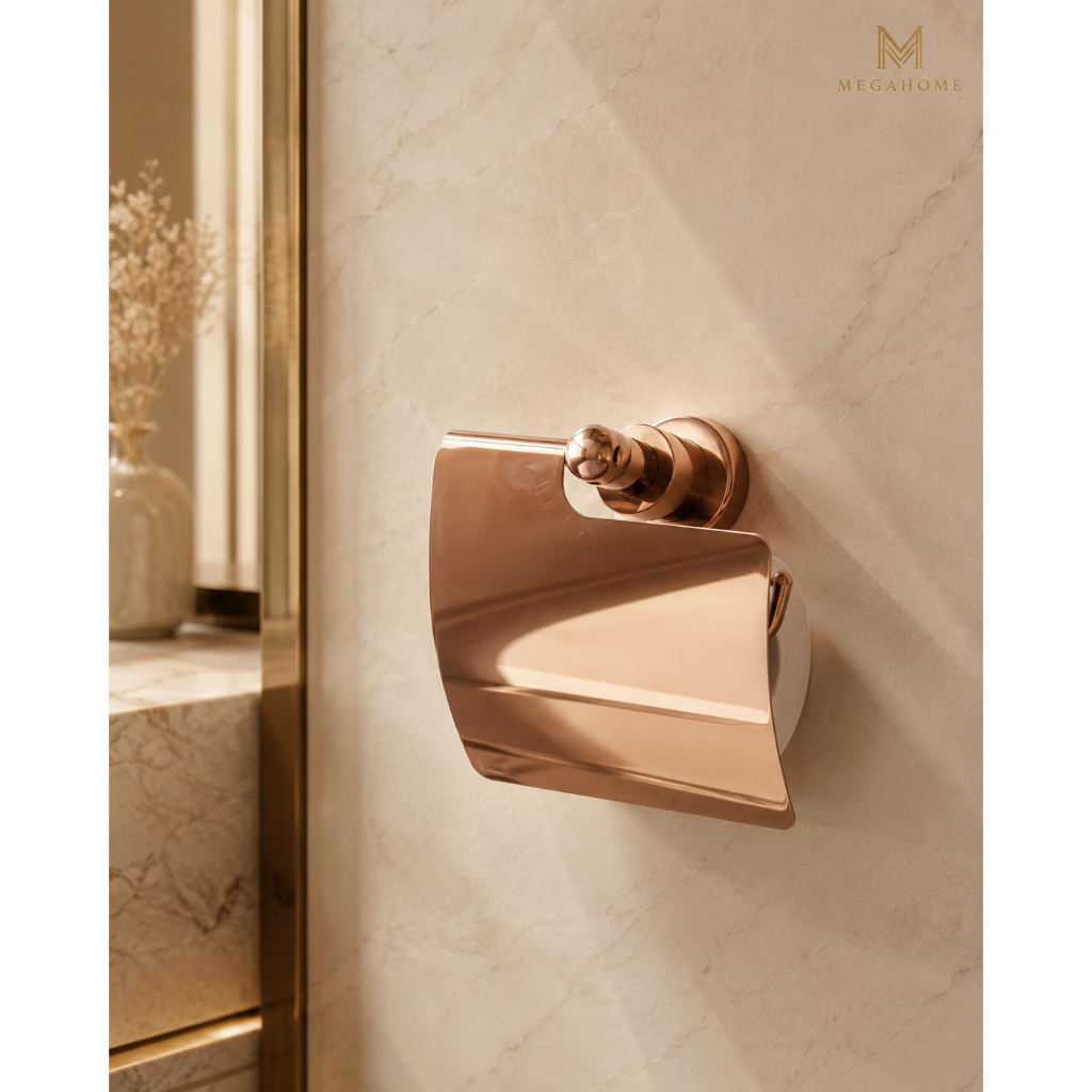 ที่ใส่กระดาษทิชชู่สีโรสโกล์ด Rosegold Tissue Holder