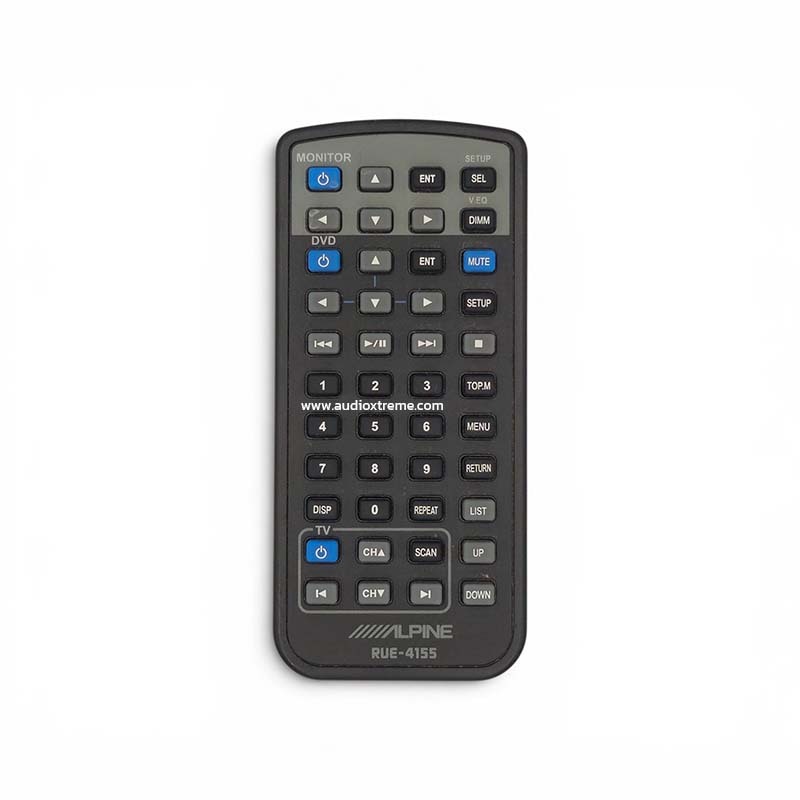 รีโมทคอนโทรล Alpine RUE-4155 แท้ มือสอง สภาพดี ใช้กับจอเพดานและเครื่องเล่น DVD รถยนต์ Alpine