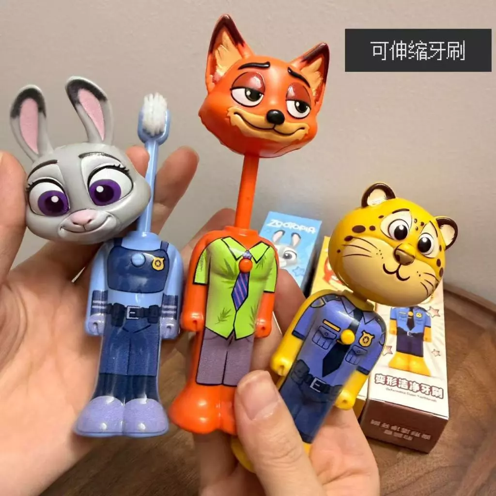 ZP05 แปรงสีฟันแบบยืดหดได้ นิจูคิดี แปรงสีฟันขนนุ่มแบบบิดงอ ขนละเอียด สำหรับเด็ก Zootopia