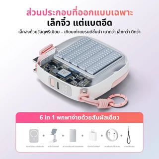[CCC]Handin powerbank พาวเวอร์แบงค์แม่เหล็กไร้สาย 10000/20000mAh ชาร์จเร็ว มอก 22.5W สาย Type-C 70ซม. พร้อมขาตั้ง 6in1