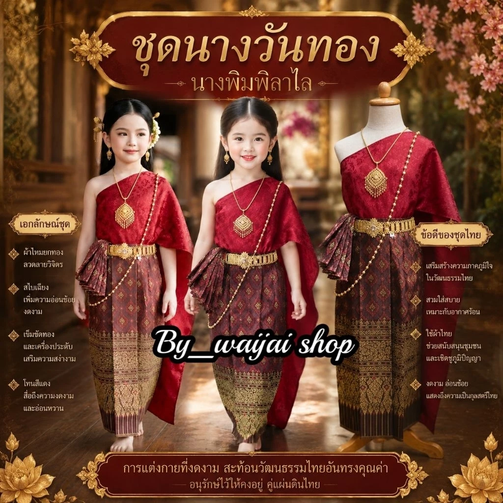 ชุดนางวันทอง วันทองเด็ก ชุดพิมพิลาไลย ชุดไทยเด็กหญิง ชุดตัวละครไทยในวรรณคดี วันทอง ในขุนช้าง ขุนแผน