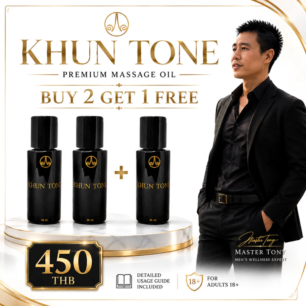น้ำมันนวดคุณโทนี่ 1 ขวด (แท้100%) เพื่อท่านชาย นวดเฉพาะจุด ฟรี! คอสสอนการนวด(บทเรียน 1-2)