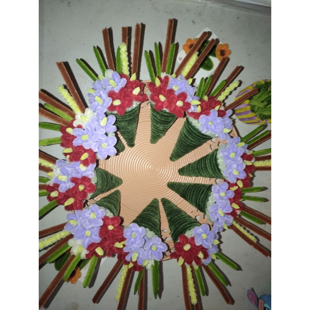 กรวยไหว้ครู​ กรวยไหว้ครูจากลวดกำมะหยี่​งาน DIY จากลวดกำมะหยี่​
