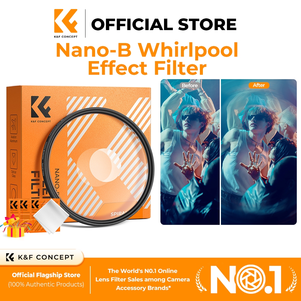 K&F CONCEPT NANO-B Series Whirlpool Effect Filter With Three Cleaning Cloths Filter Spiral Halo