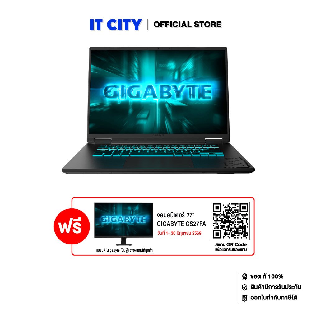 GIGABYTE GAMING A16 3THK3TH893SH/Ryzen 7 260/16"165Hz/16GB/51GB/RTX5050-8GB/W11/2Y On-Site CO6-011386