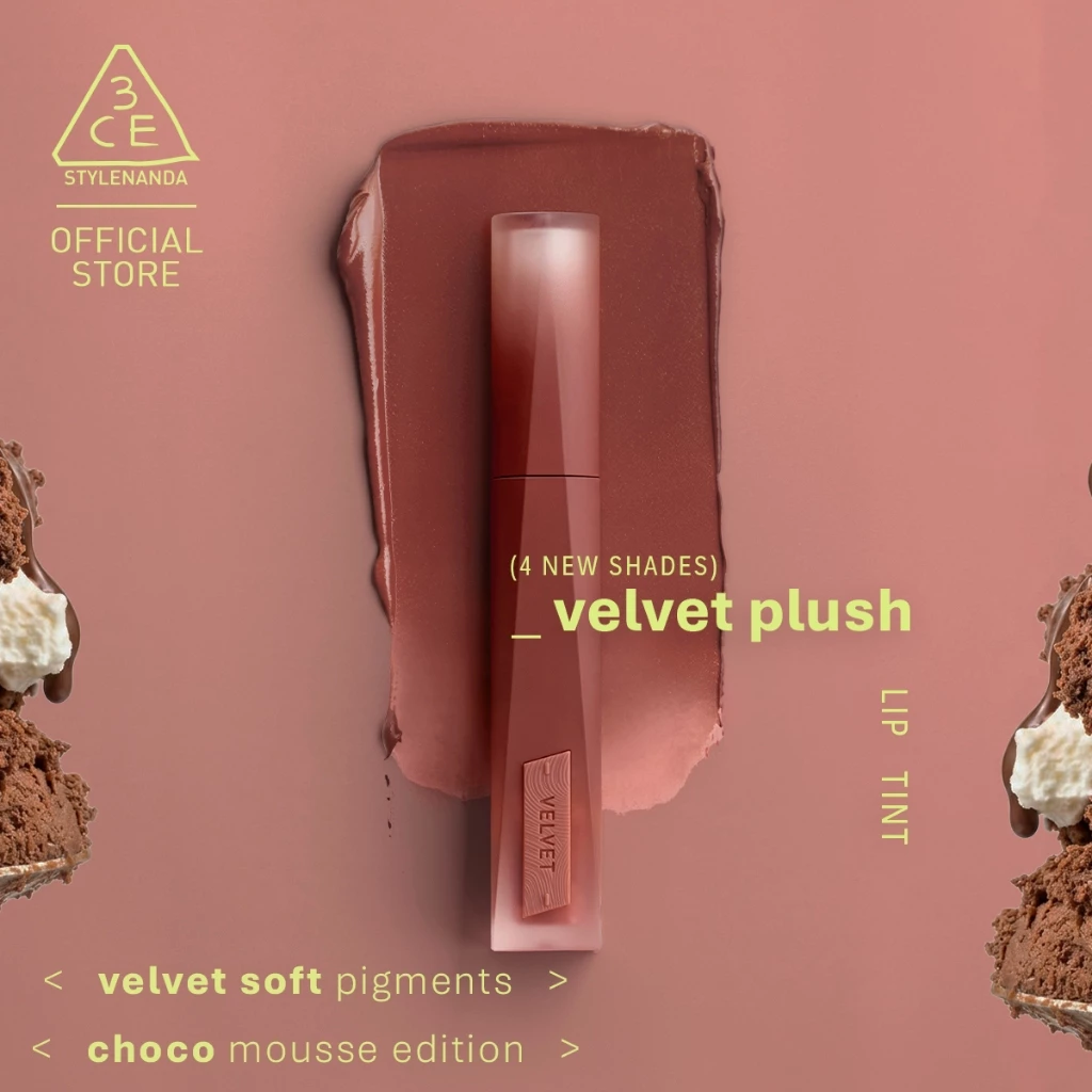 [Pond's Pick] 3CE Velvet Lip Tint Plush ทรีซีอี เวลเวท ลิป ทิ้นท์ พลัช 4 กรัม ลิปทิ้นท์กำมะหยี่เบลอปากฟุ้ง เบาสบาย ติดทน thumbnail 4