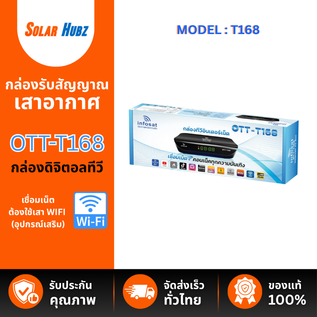 กล่องดิจิตอลทีวี กล่องรับสัญญาณเสาอากาศ OTT - T168