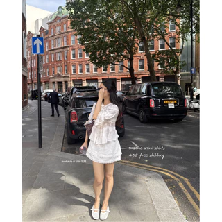 salone mini skirts กระโปรงลูกไม้ชายระบายมีซับใน