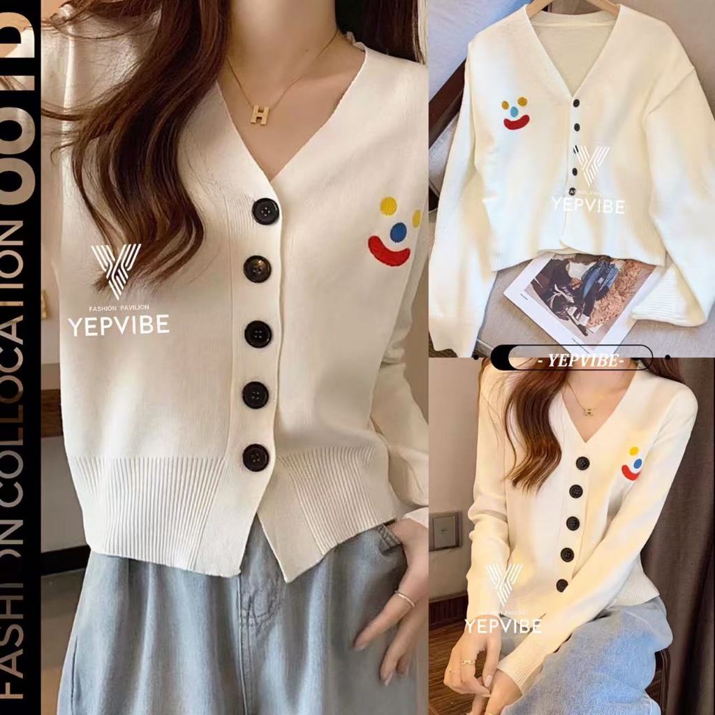 เสื้อคลุมคาร์ดิแกน ไหมพรม ปักลายการ์ตูน เนื้อผ้าหนา สไตส์เกาหลี Clothing Women