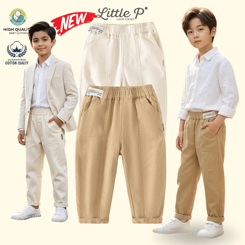 🌟🇹🇭 ส่งด่วน🌟 ใหม่ กางเกงขายาวเด็กชาย กางเกงเด็ก ผ้า Cotton นุ่ม สบาย เข้ากับทุกสี อายุ 7-10 ปี