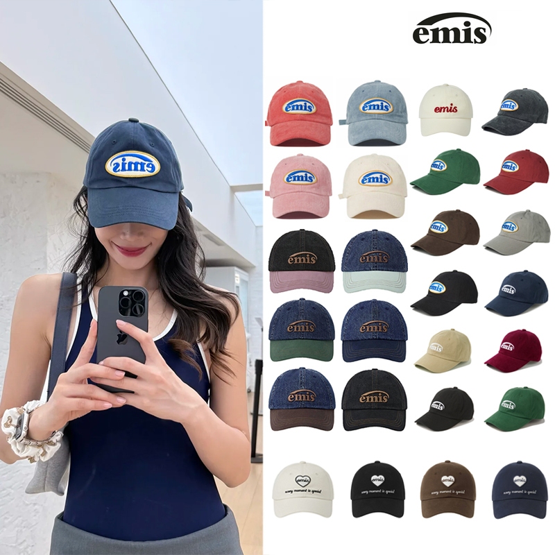 EMIS EW LOGO CAP(RENEWAL)-BROWN แท้ พร้อมส่ง หมวกเบสบอล สไตล์คู่รัก