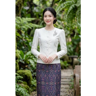 เสื้อไทยเรือนต้นผ้าไหมสี่เส้น มีไซส์32-46 มีหลายสีเลือกดูก่อนได้ค่ะ(ท01)