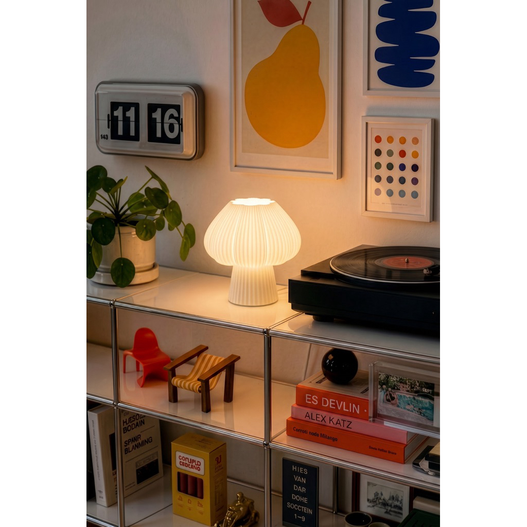 [พร้อมส่ง] โคมไฟตั้งโต๊ะ Garlic Lamp ตกแต่งบ้านสไตล์มินิมอล 3D print วัสดุจากธรรมชาติ