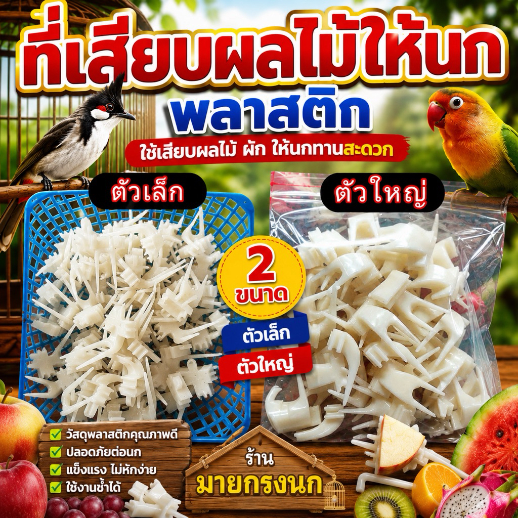 เสียบกล้วยพลาสติก (มี 2 ขนาด)📍