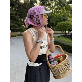 (DROP 3) PAISLEY BANDANA SCARF - PINK