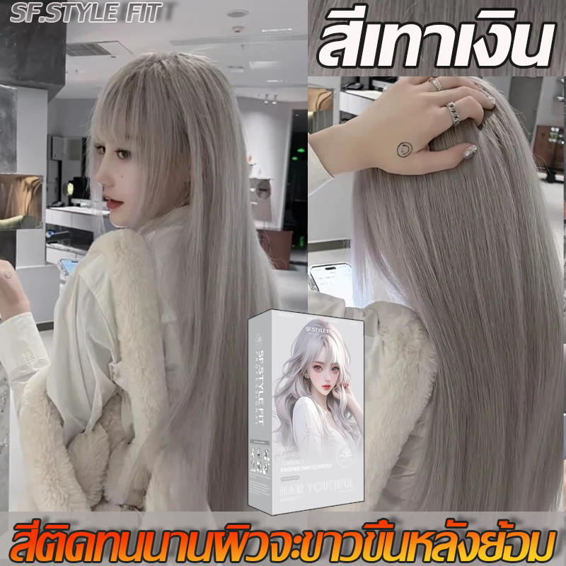 สีเทาเงิน สีย้อมผม ครีมย้อมผม ยาย้อมผม ครีมเปลี่ยนสีผม สีย้อมผมติดทน สีผมแฟชั่น สูตรอ่อนโยน ออแกนิค Hair Dye