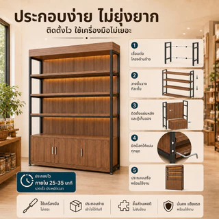 NestFil ชั้นวางของ ชั้นเหล็ก 80/100/120/140CM พร้อมตู้ เเข็งเเรงทนทาน ประกอบง่าย รับน้ำหนักได้ 800KG