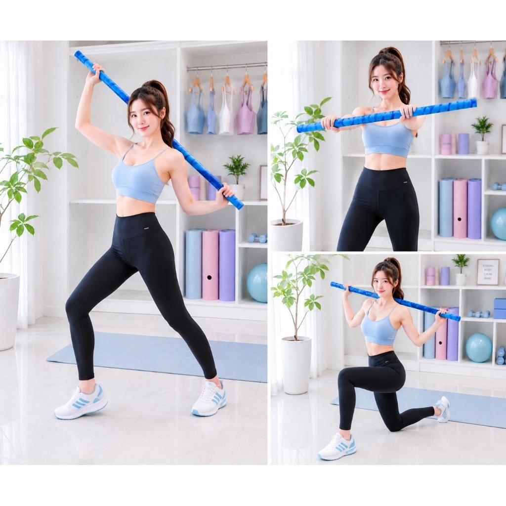 💙 ไม้เวท Body Bar สีฟ้าลายทหาร รุ่นยอดนิยม ออกกำลังกายง่ายๆ ได้ทุกวัน ลดอาการออฟฟิศซินโดรม มีหลายขนาด 🎯พร้อมส่ง🎯
