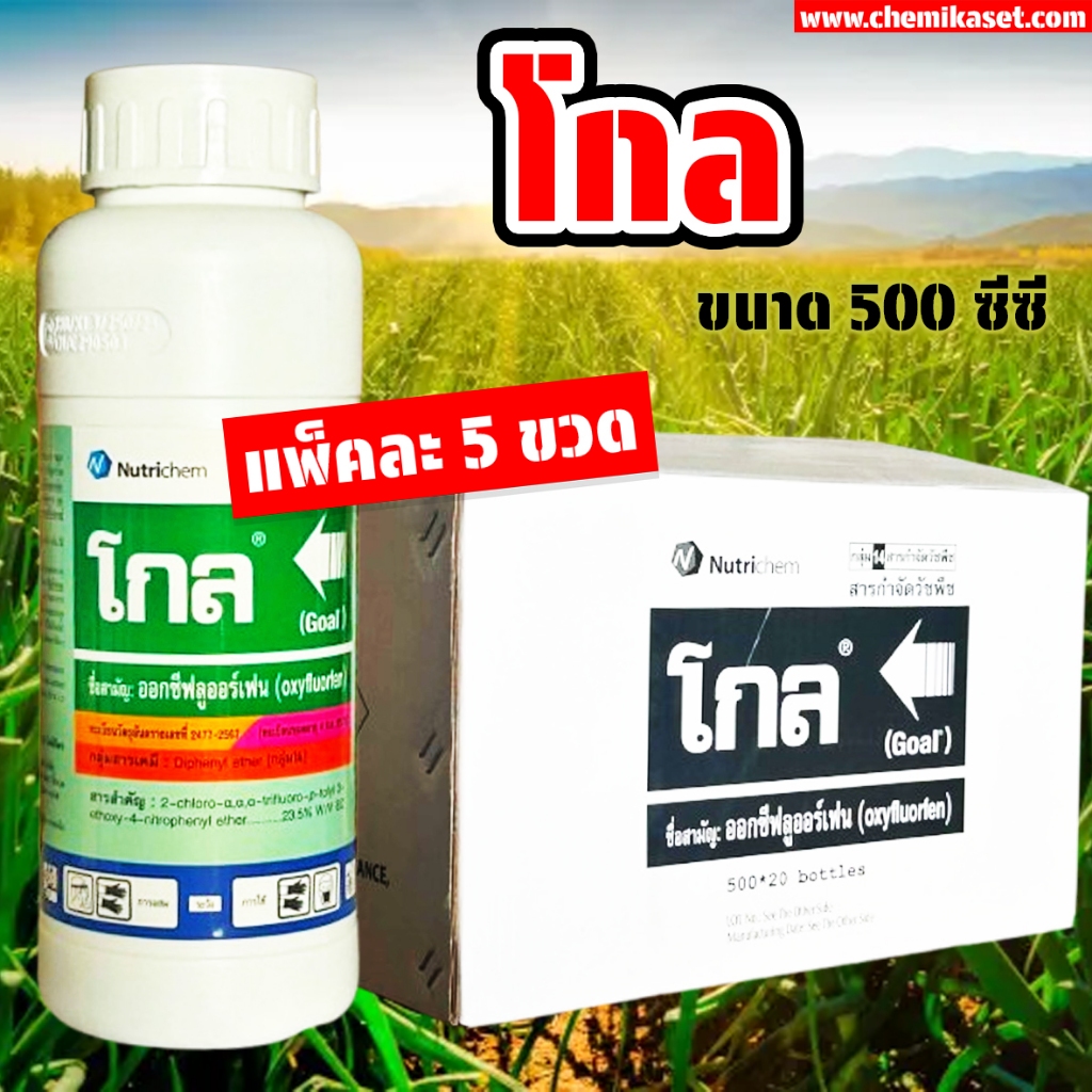 (แพ็ค 5 ขวด) โกล 500 ซีซี ยาคุมเมล็ด ยาฆ่าหญ้าใช้ก่อนวัชพืชงอก