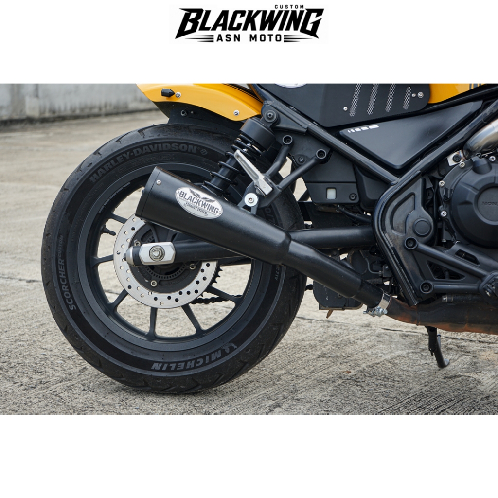 ท่อแต่ง HONDA REBEL 300 500 ทรงกระบอก ทรงสปอร์ต สีดำด้าน