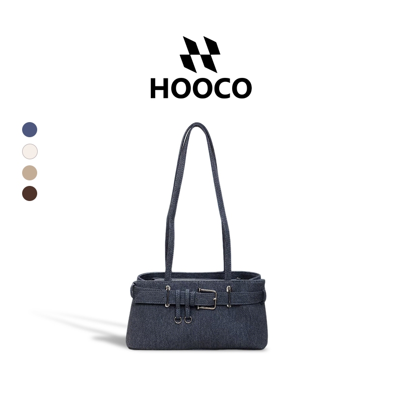 HOOCO กระเป๋าผู้หญิง สไตล์ใหม่ ดีไซน์เอกลักษณ์ มินิมอล หนังPU กระเป๋าน่ารักมินิมอล มี 4 สี