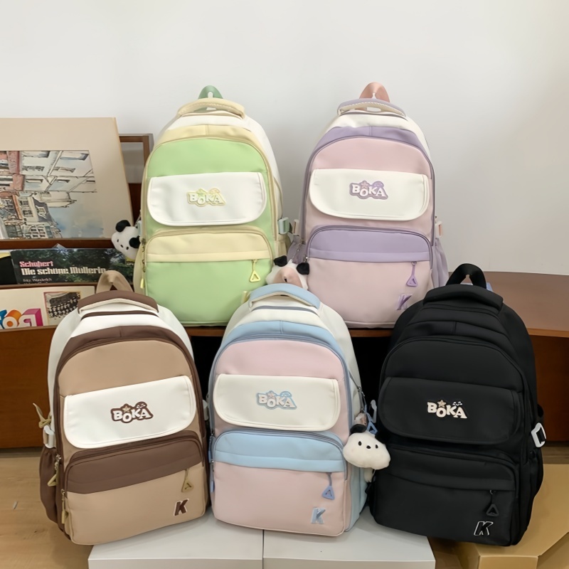 กระเป๋าเป้ผู้หญิงญี่ปุ่น สดใส น่ารัก สีตัดกัน จุเยอะ สำหรับนักเรียน