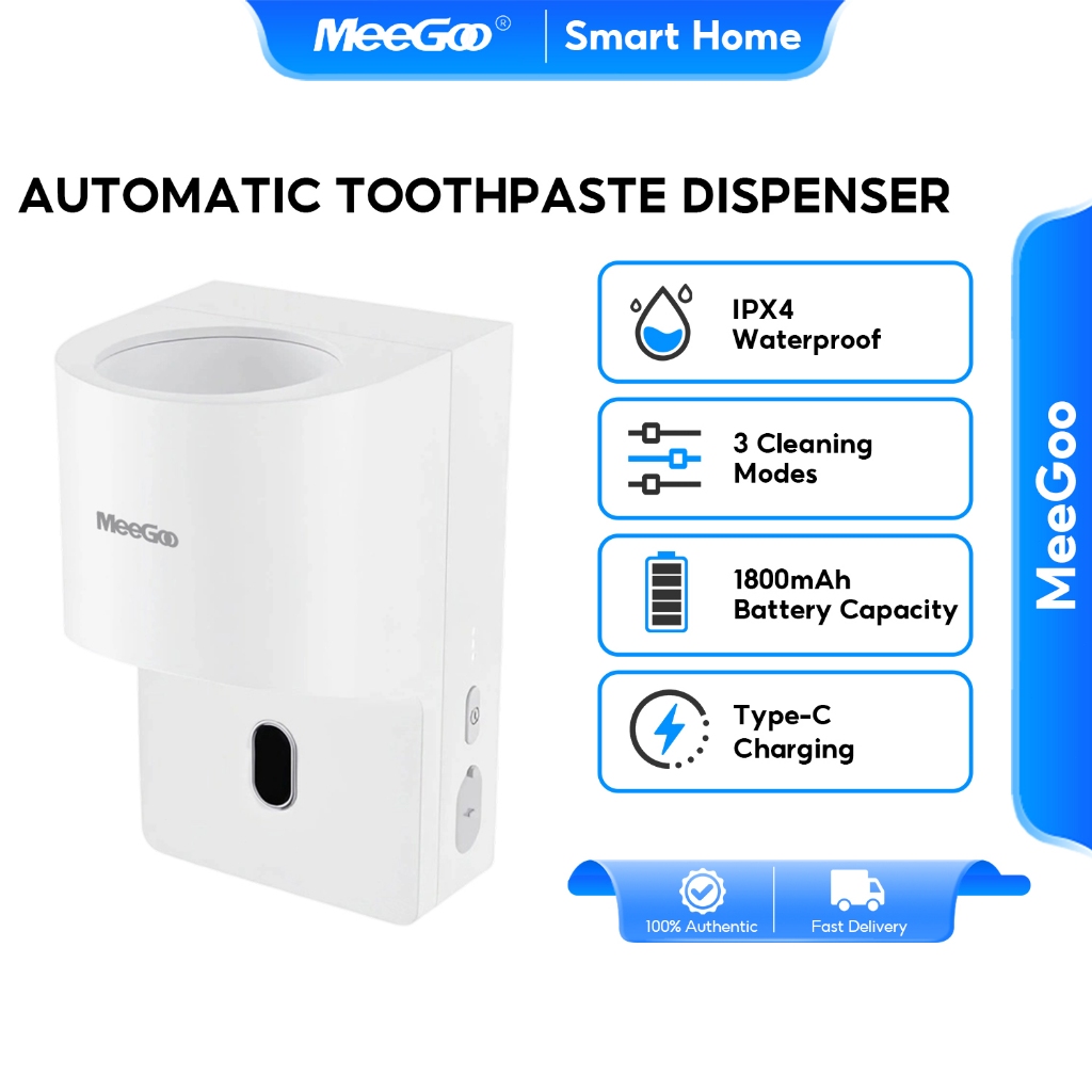 MeeGoo  เครื่องบีบยาสีฟันอัตโนมัติ  ที่กดยาสีฟัน การชาร์จ USB  Automatic toothpaste dispenser ติดผนัง 1800mAh