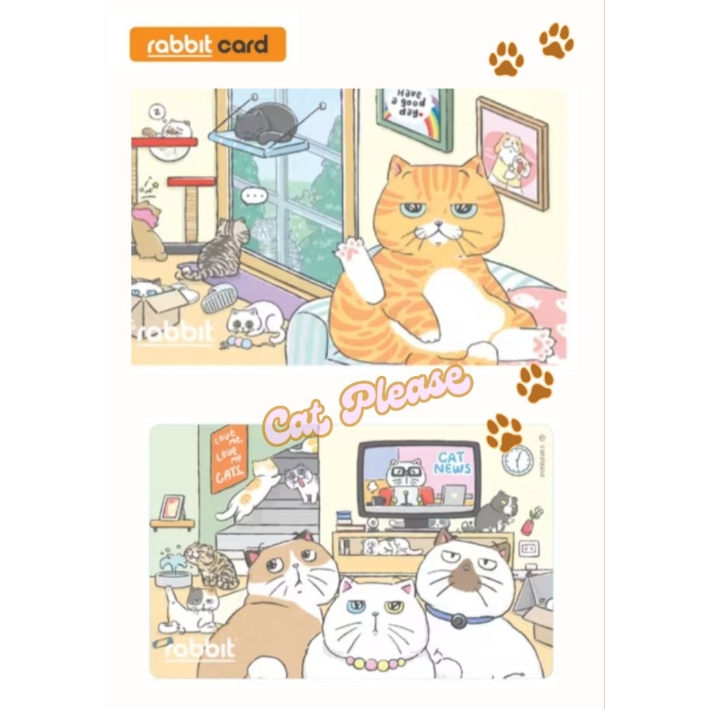 [พร้อมส่ง] บัตรแรบบิท Rabbit card รุ่น Cat Please น้องแมว Limited Collection มี 2 ลายให้เลือก