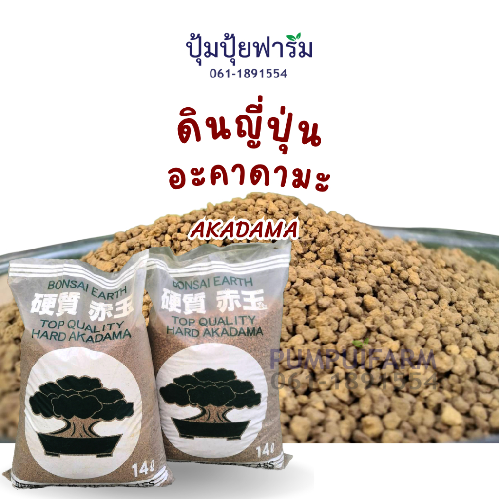 ดินญี่ปุ่น Akadama ยี่ห้อ3แถบ 480 กรัม g. ส่วนผสมดินปลูก พืชอวบน้ำ บอนไซ แคคตัส succulent, bonsai, cactus