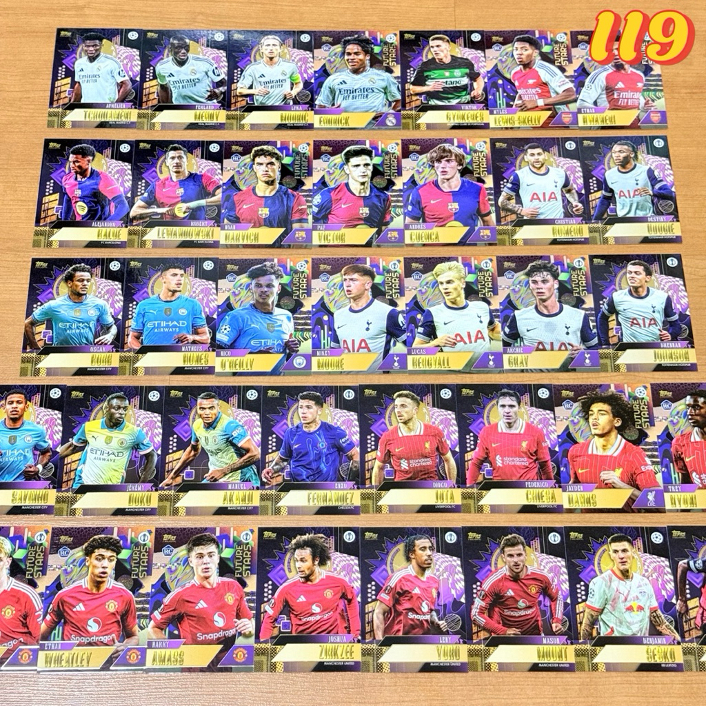 การ์ดสะสมฟุตบอล กล่อง TOPPS GOLD JOTA ENDRICK(RC) และทีม UNITED CITY ARSENAL LIVERPOOL CHELSEA SPUR MADRID BARCELONA