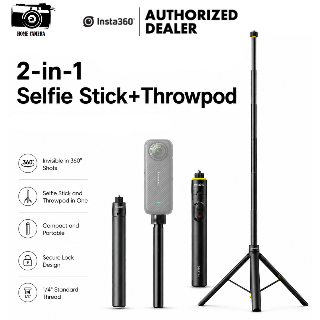 Insta360 Throwpod  Extends to 3.6ft (1.1m)  รับประกันศูนย์ไทย 1 ปี
