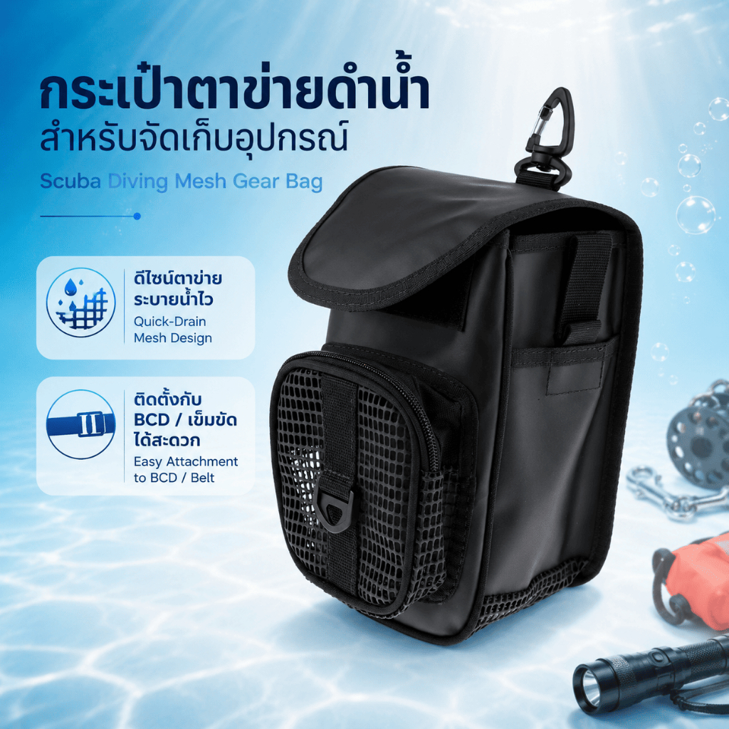 Smb Floatation Bag and Finger Reel, Multi-Purpose Bag for Divers
