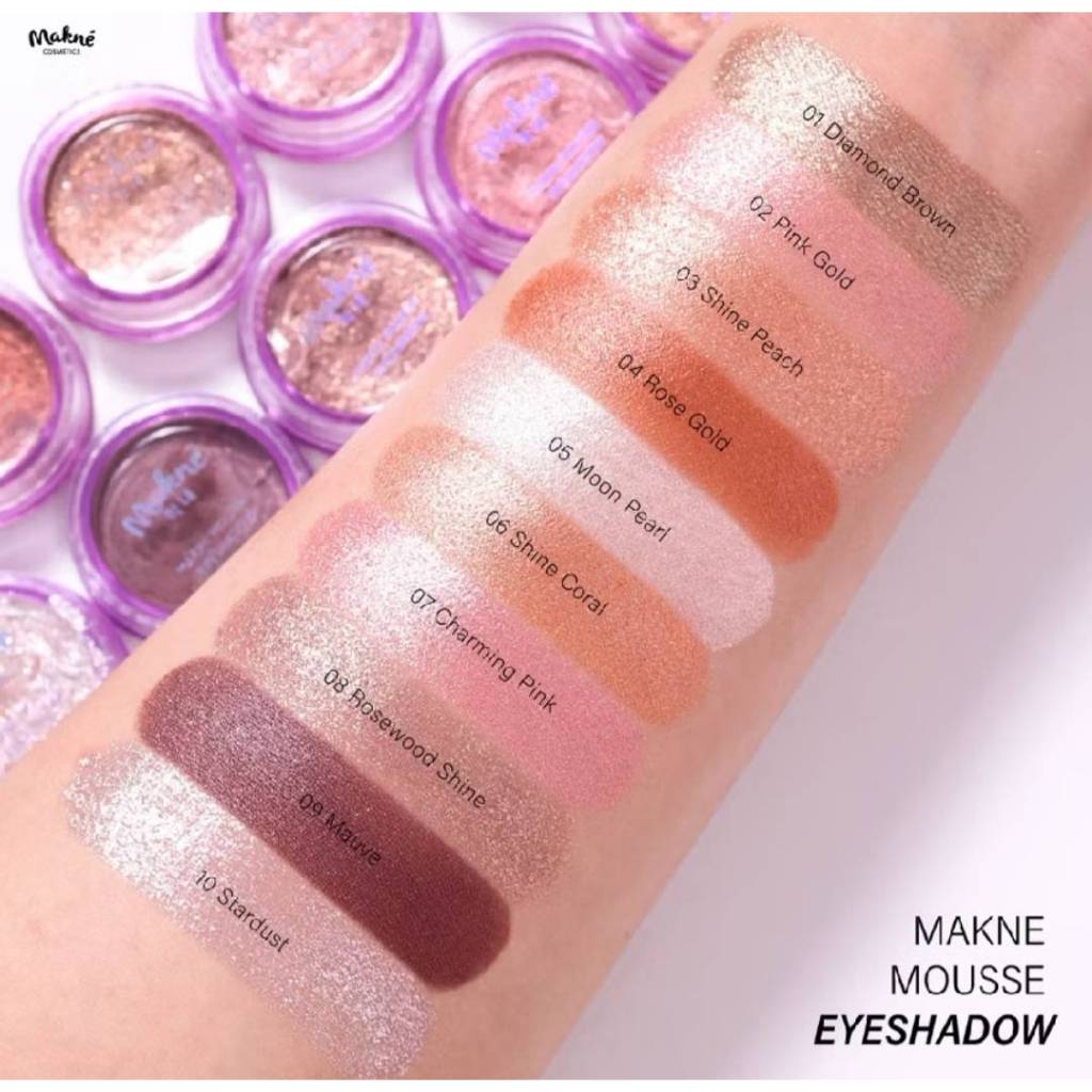 มักเน่ มูส อายแชโดว์ MAKENE MOUSSE EYESHADOW เนื้อมูสนุ่ม กลิตเตอร์ละเอียดสวย