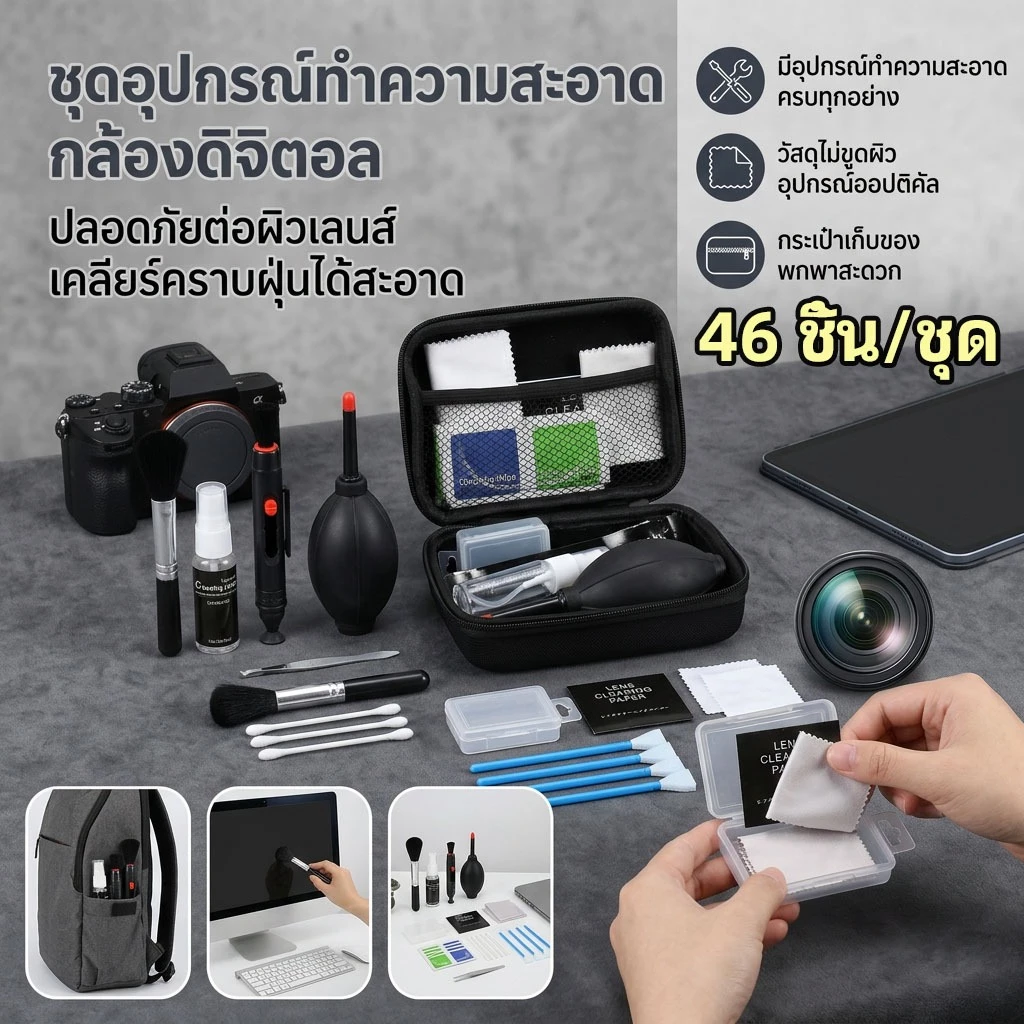 ชุดอุปกรณ์ทําความสะอาดกล้องCamera Lens Cleaning Kit Professional Scratch Free Electronics Cleaning Tool Set for Computer