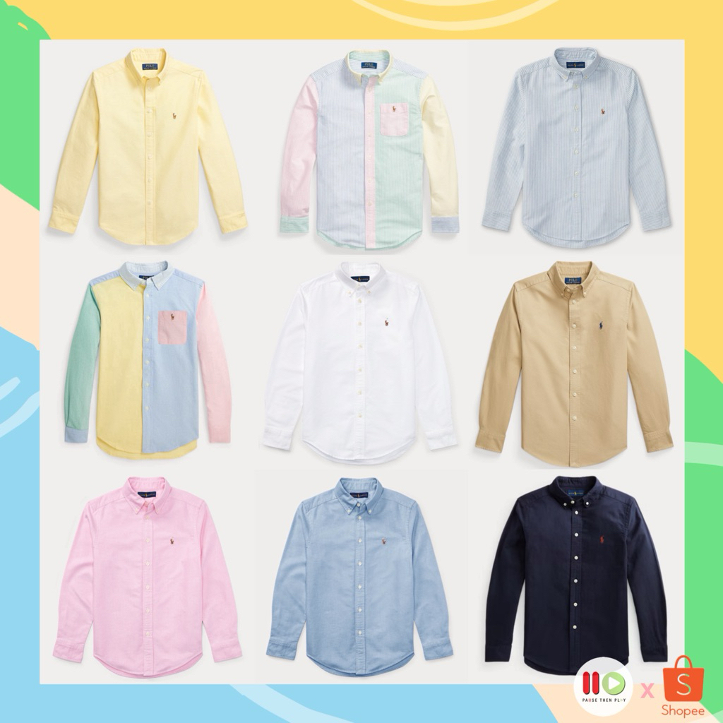 ⚡️ลด 30%⚡️โค้ด •30XTRA10006• Ralph Lauren Cotton Oxford Sport Shirt (Boys size ของแท้จาก USA🇺🇸)