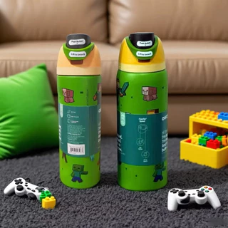 Owala FreeSip ลาย Minecraft ขวดน้ำขนาด 16oz/24oz/32oz กันหก ไม่มี BPA