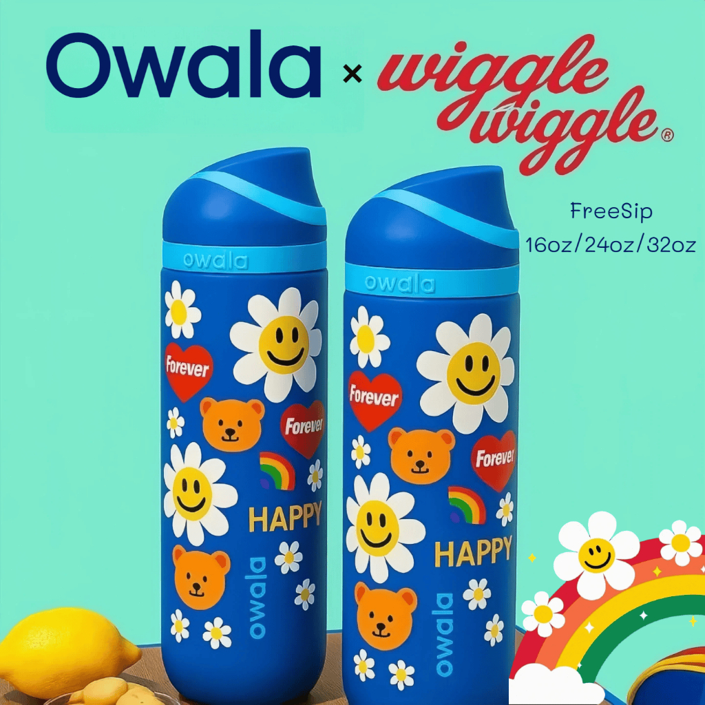 Owala x Wiggle Wiggle FreeSip Tumbler ขนาด 24/32oz – กันรั่ว ทนความเย็น 24 ชม. ปราศจาก BPA ส่งฟรี