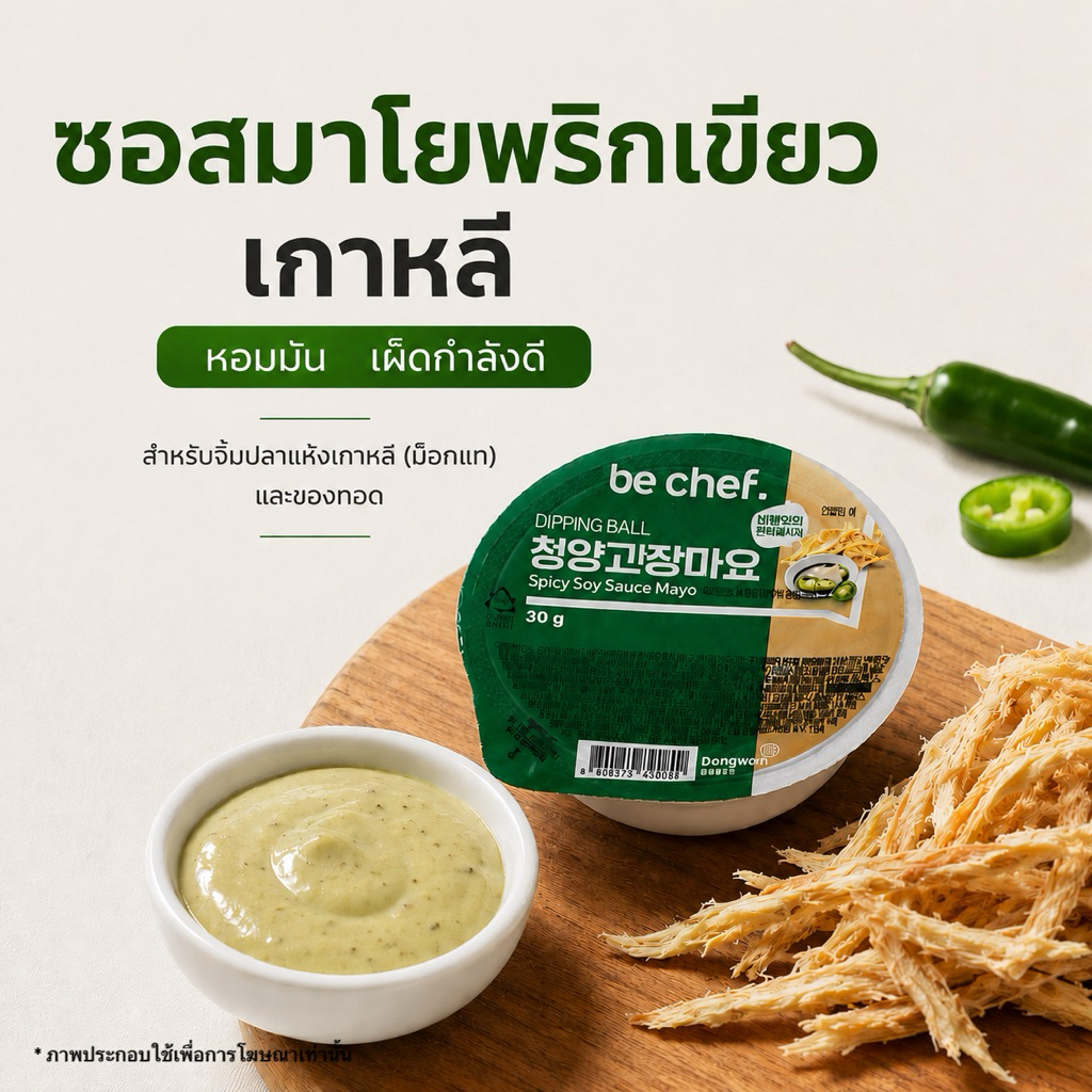 ซอสมาโยพริกเขียวเกาหลี (Spicy Green Chili Mayo Spicy soy sauce Mayo)