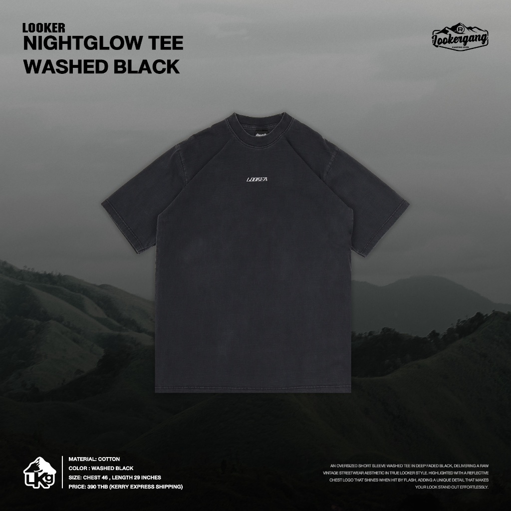LOOKER® — NIGHTGLOW TEE เสื้อยืดผ้าฟอกแขนสั้น (CAMPING)