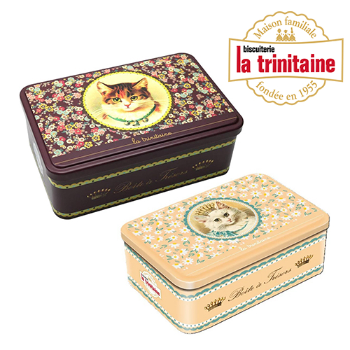 La Trinitaine - Kitten Collection 350 g. คุกกี้เนยรวม 2 ชนิด (บางกรอบ, หนา) ในกล่องเหล็กลายแมว